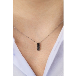 Herrenkette aus Weißgold 18K mit 3 schwarzen Diamanten, 50 cm 2