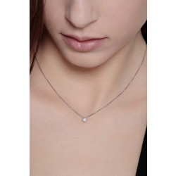 Weißgold 750 Damenkette mit Diamant in einer 4er Krappenfassung 2