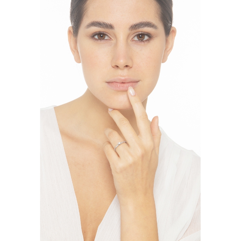 Diamantring 750er Weißgold 0.10 kt