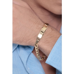 Herrenarmband Gelbgold 18K mit Gravurplatte, 23 cm 2