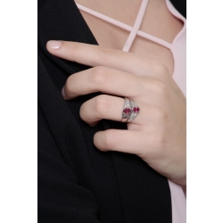 Rubinring mit Diamanten Weißgold 750 2