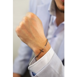 Herrenarmband Weißgold mit Kreuz aus schwarzen Diamanten 2