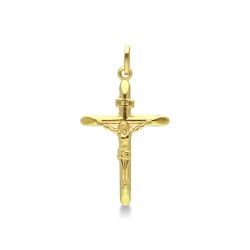 Kreuz Anhänger 750er Gelbgold mit Christus
