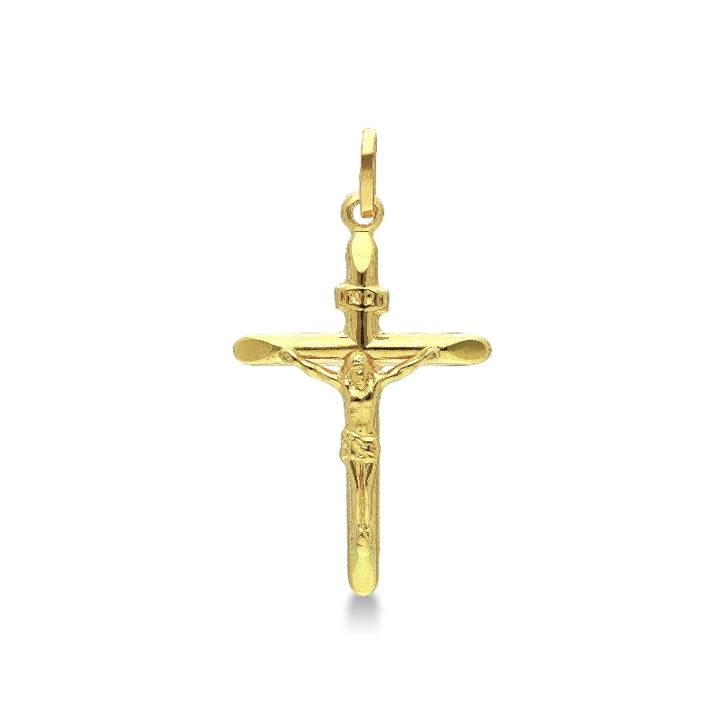 Kreuz Anhänger 750er Gelbgold mit Christus