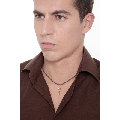 Judisches Kreuz Anhänger Gelbgold 18K 