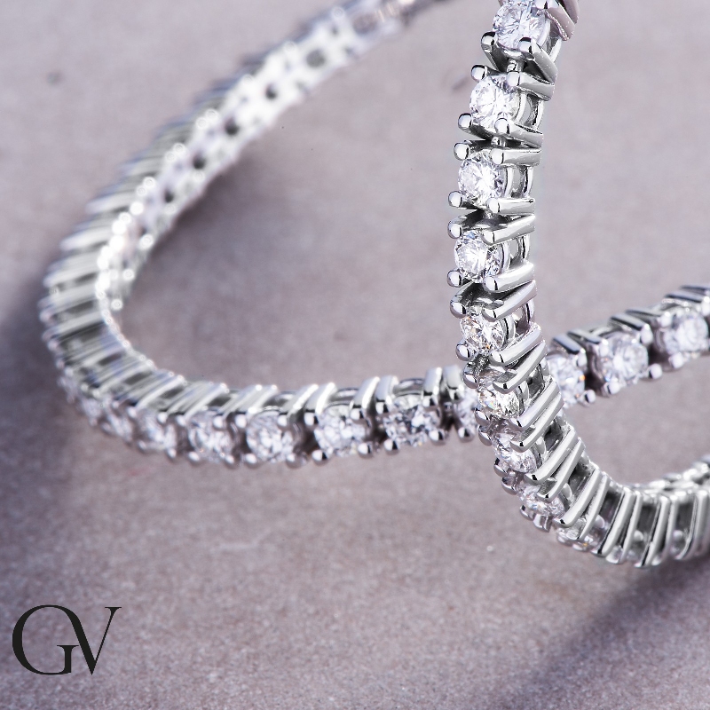750 Weißgold Tennisarmband mit 0,035 Karat Diamanten  