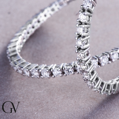 750 Weißgold Tennisarmband mit 0,035 Karat Diamanten  