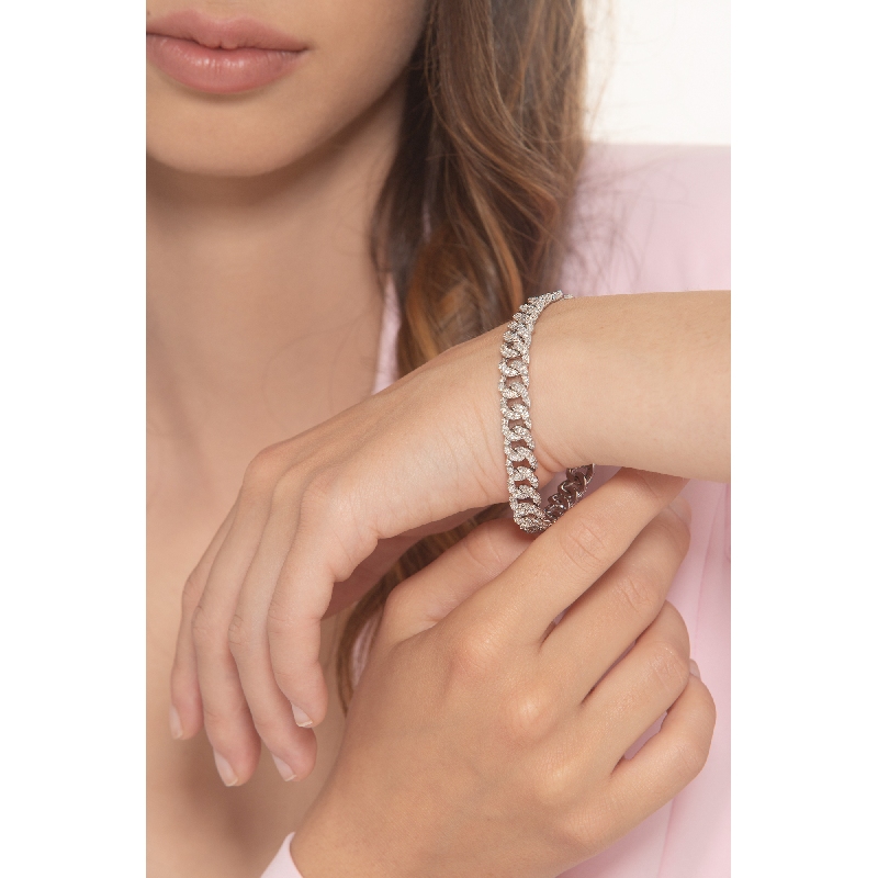 ICED OUT Armband mit Diamanten aus Weißgold 18K