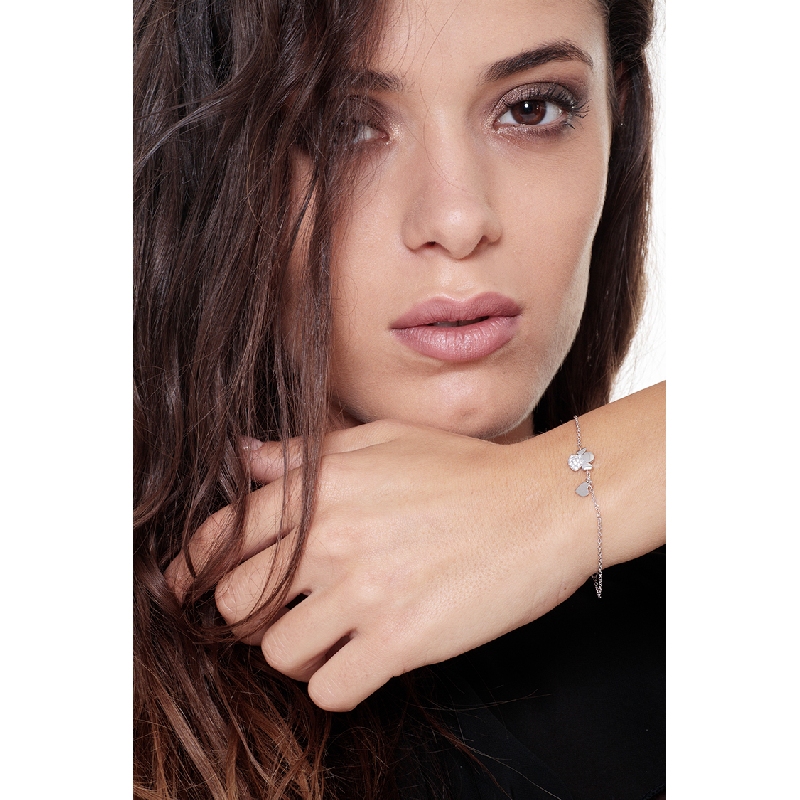 Armband Weißgold 750 Damen mit Engel und Herz 