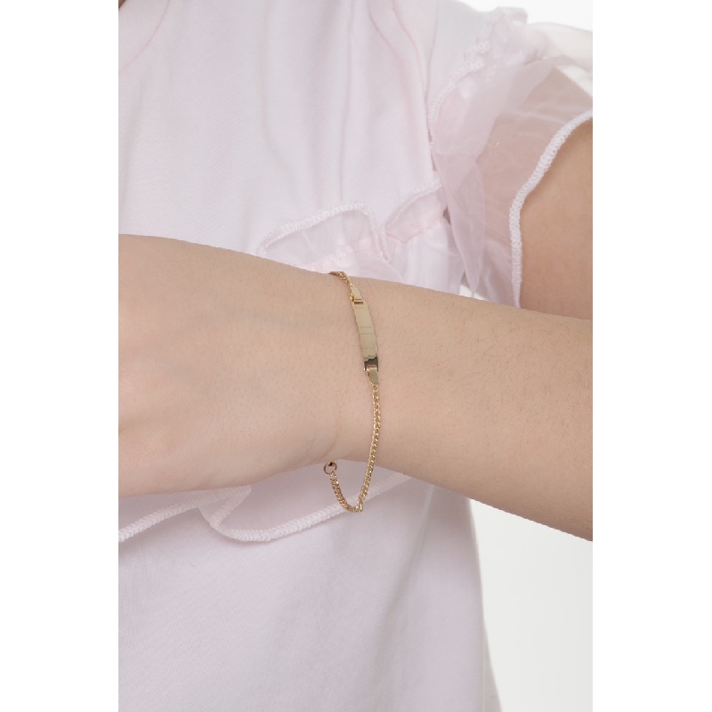 Armband gravierbar Gelbgold Kinder, 15.5 cm