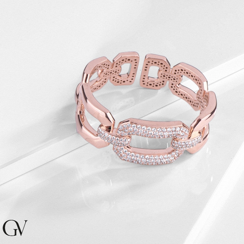 Armreif aus Roségold 18K mit Diamanten