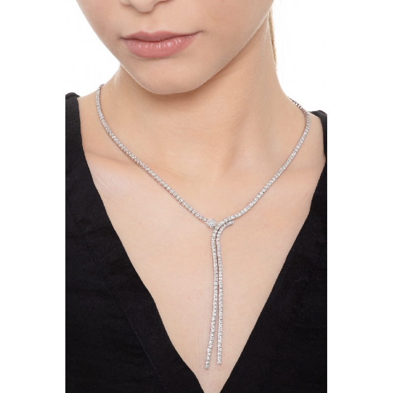 Y Kette Weißgold mit Diamanten