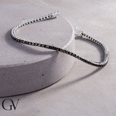 Armband Tennis mit schwarzen Diamanten