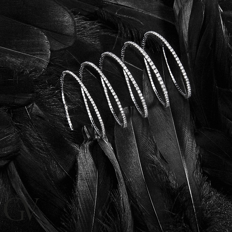 Stretch Armband Weißgold mit Diamanten