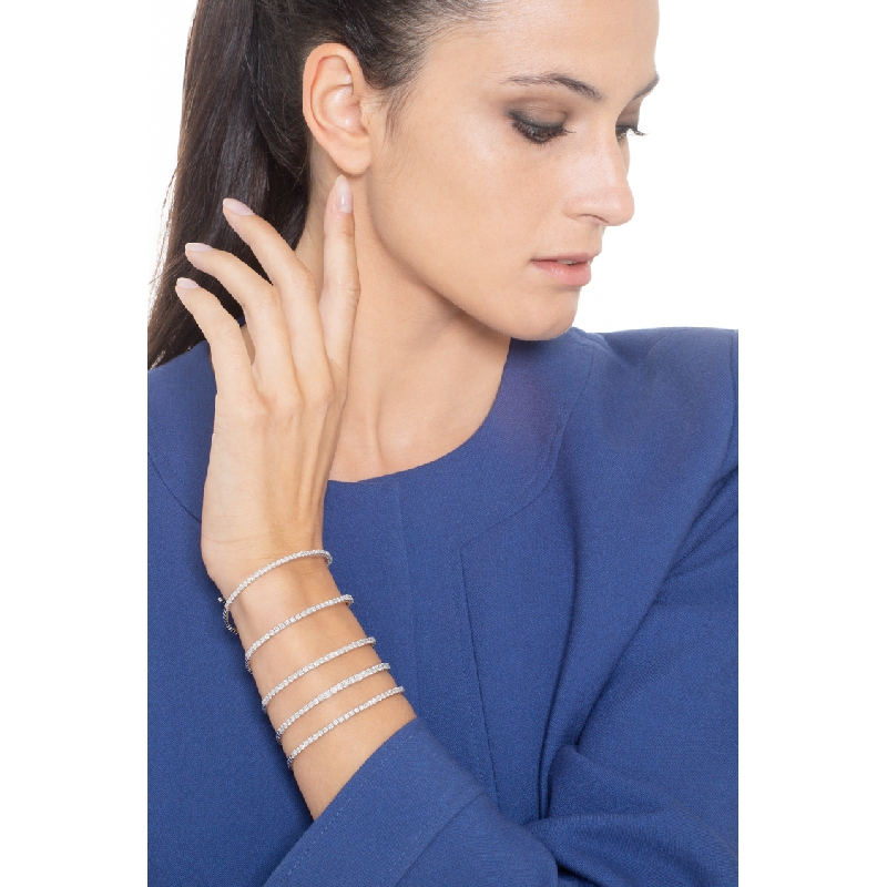 Stretch Armband Weißgold mit Diamanten