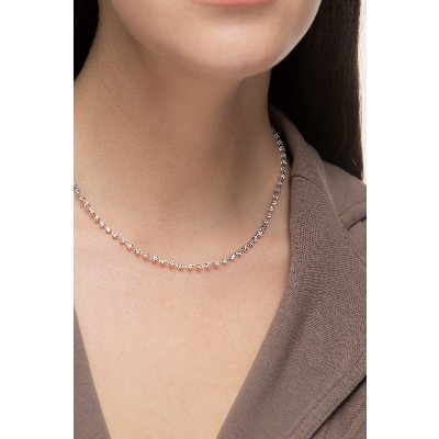 750er Weißgold Damen Diamantkette 