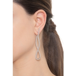 Ausgefallene Ohrhänger aus Weißgold 18K mit Diamanten 2