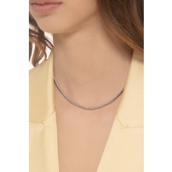 Weißgold 18k Tennis- Halskette mit Diamanten   2