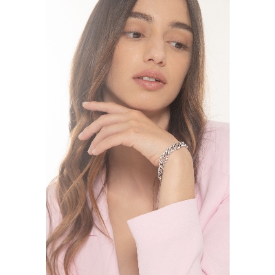 Kettenarmband mit Diamanten aus 750er Weißgold