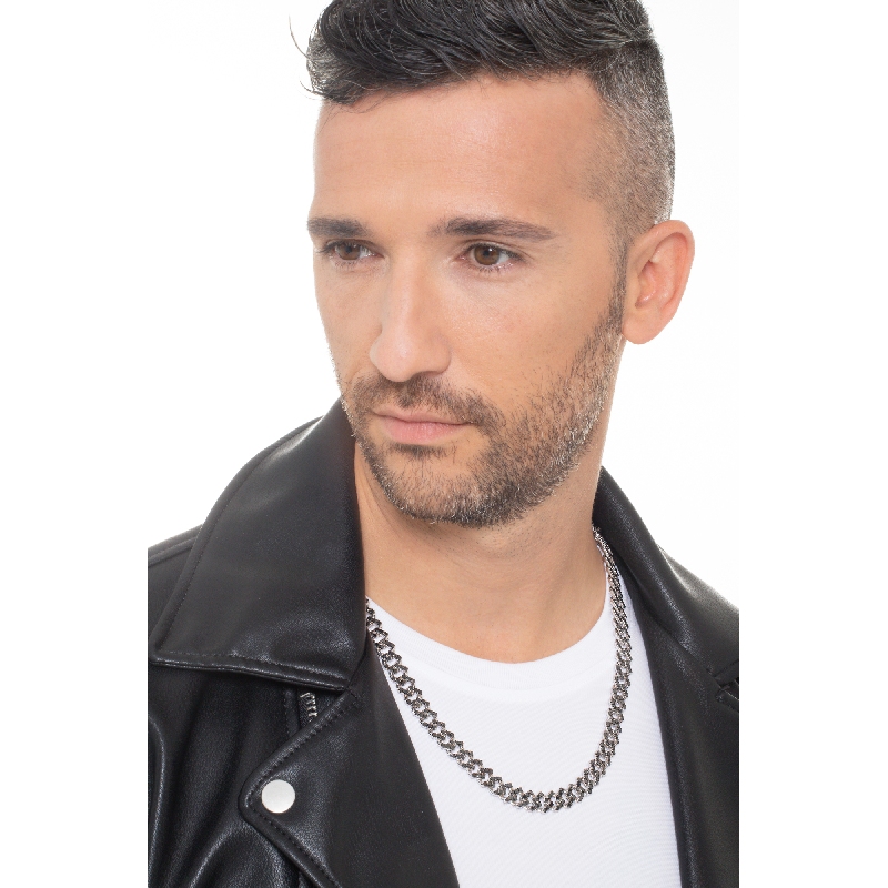 Cuban Link Kette Weißgold 750 mit schwarzen Diamanten 