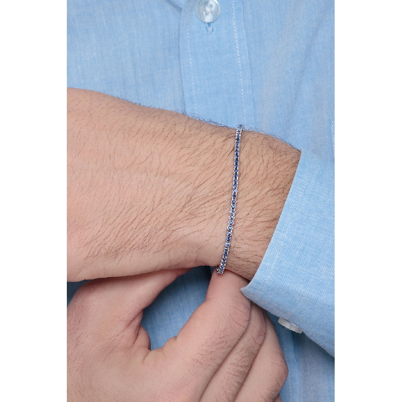Saphir Armband Tennis 750er Weißgold 