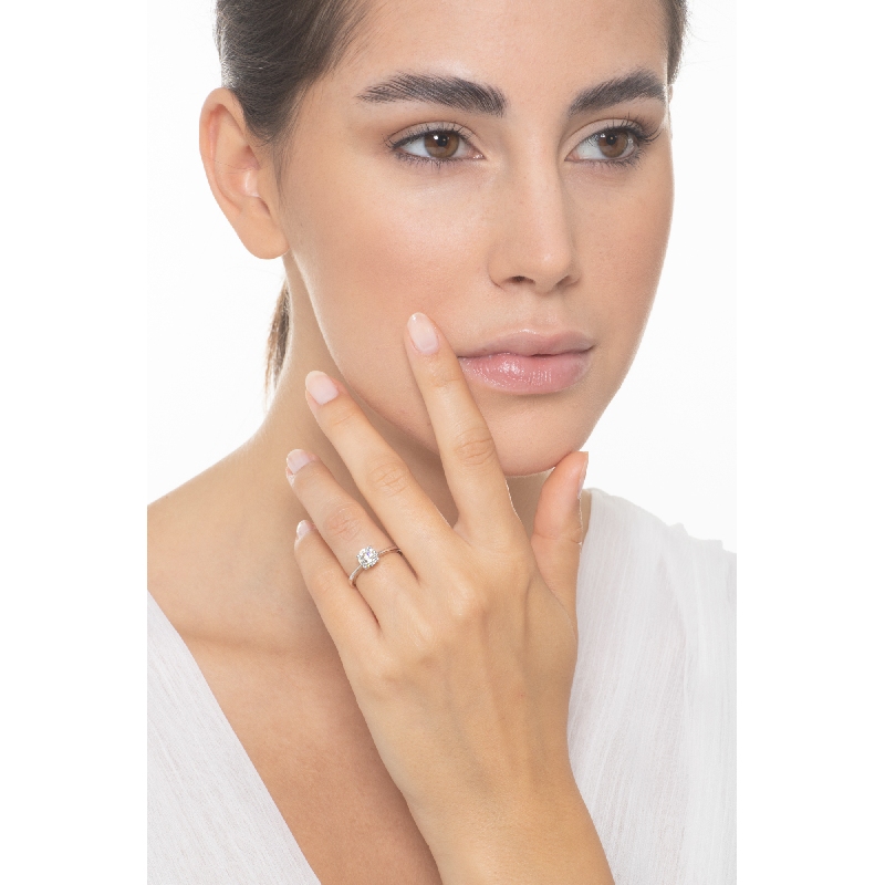 Weißgold 18K Verlobungsring 1 Karat Diamant 