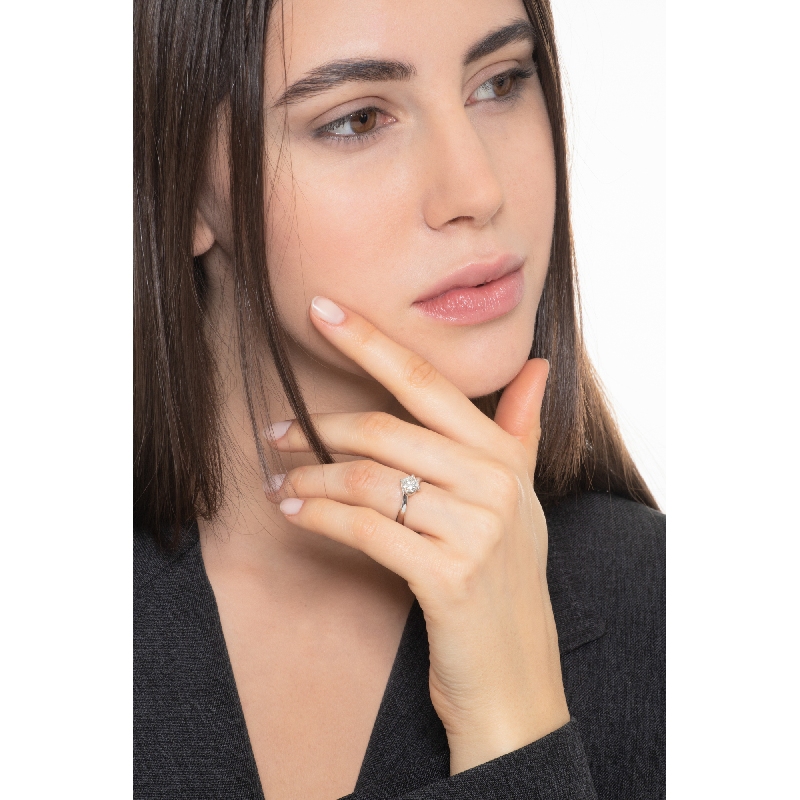 Weißgold 18K Antragsring Diamant 0,90 Karat