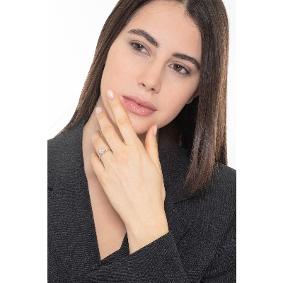 Verlobungsring Weißgold 750 mit 0,90 Diamant