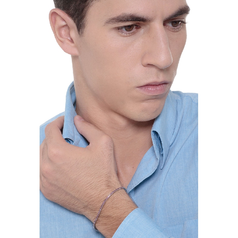 Tennisarmband 18K Weißgold mit 0,01 Karat Rubinen 