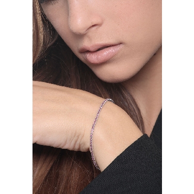 Tennisarmband 18K Weißgold mit 0,01 Karat Rubinen 