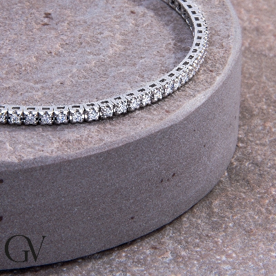 18K Weißgold-Tennisarmband mit 0,02 Karat Diamanten