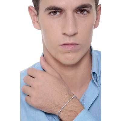 18K Weißgold-Tennisarmband mit 0,02 Karat Diamanten