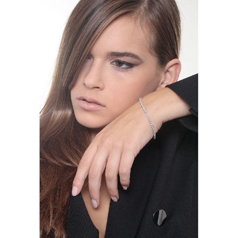 18K Weißgold-Tennisarmband mit 0,02 Karat Diamanten