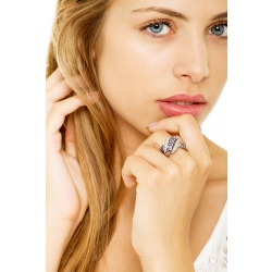 Diamant Saphir Weißgold Wellenring Damen 2