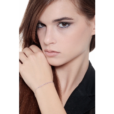 Weißgold 18k Armband mit Rubinen 