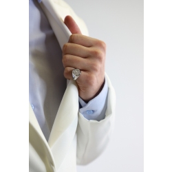 Siegelring Männer Weißgold mit Diamanten 2