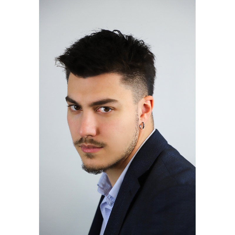 Herren Ohrring einzelne Creole Weißgold mit schwarzen Diamanten