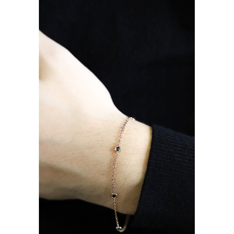 Armband aus Roségold 18K mit schwarzen Diamanten