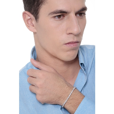 750 Weißgold Tennis Armband mit Brillanten