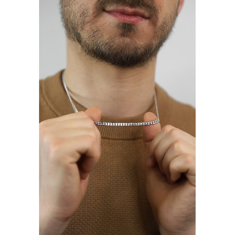 750er Weißgold Kette ohne Anhänger für Herren