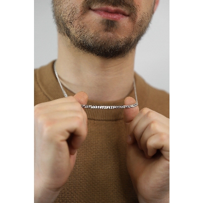 750er Weißgold Kette ohne Anhänger für Herren