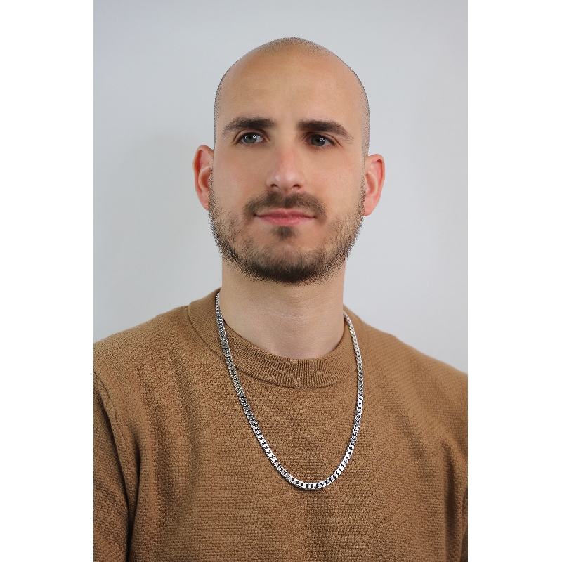 Panzerkette Weißgold 750 massiv 60 cm