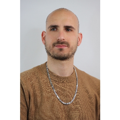 Panzerkette Weißgold 750 massiv 60 cm