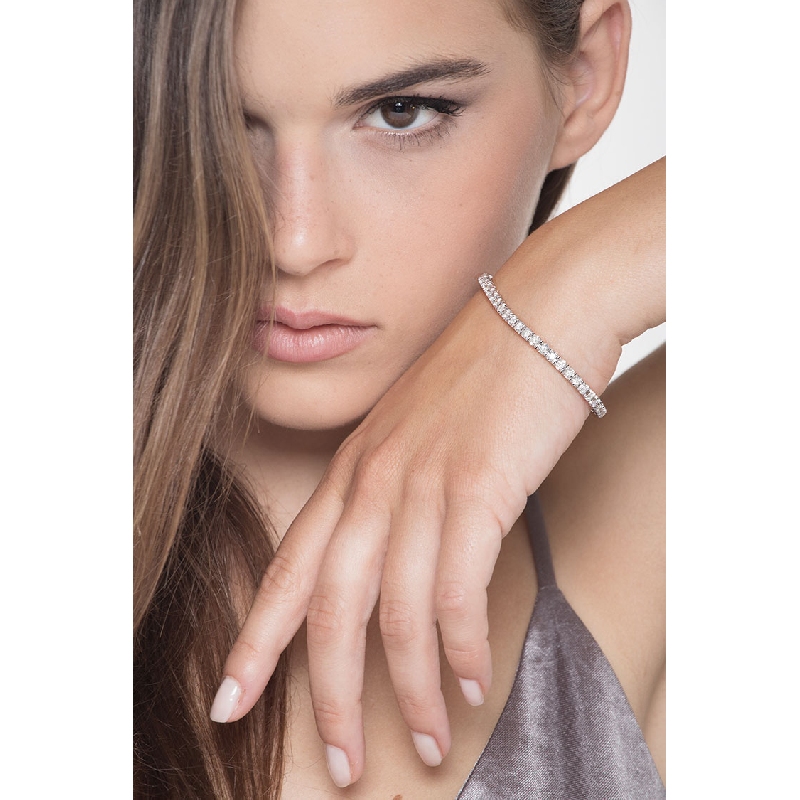 750 Weißgold Tennis Armband mit Brillanten