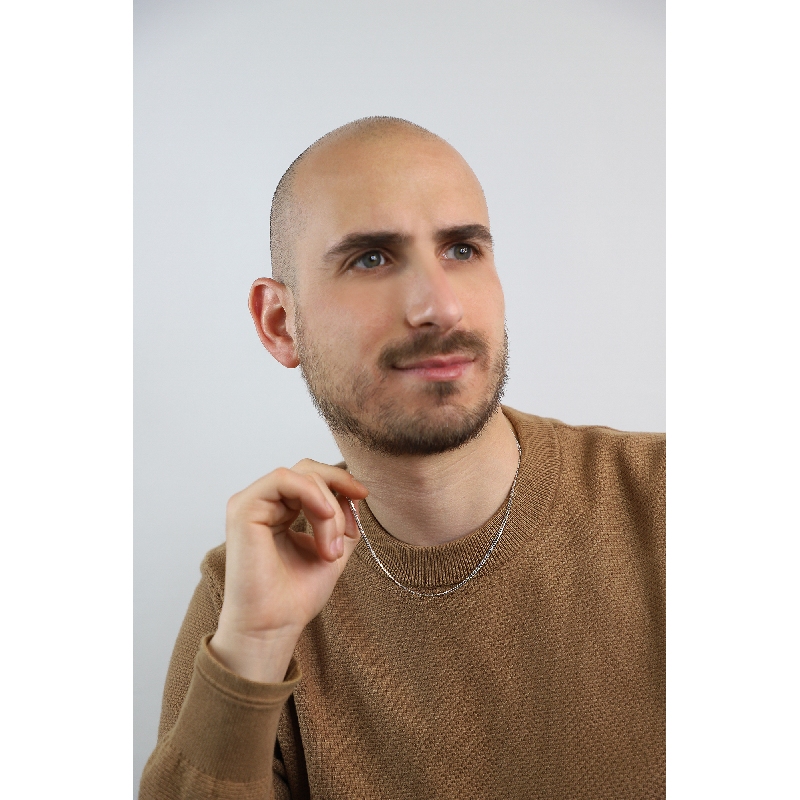 Weißgold Herren Panzerkette, 50 cm