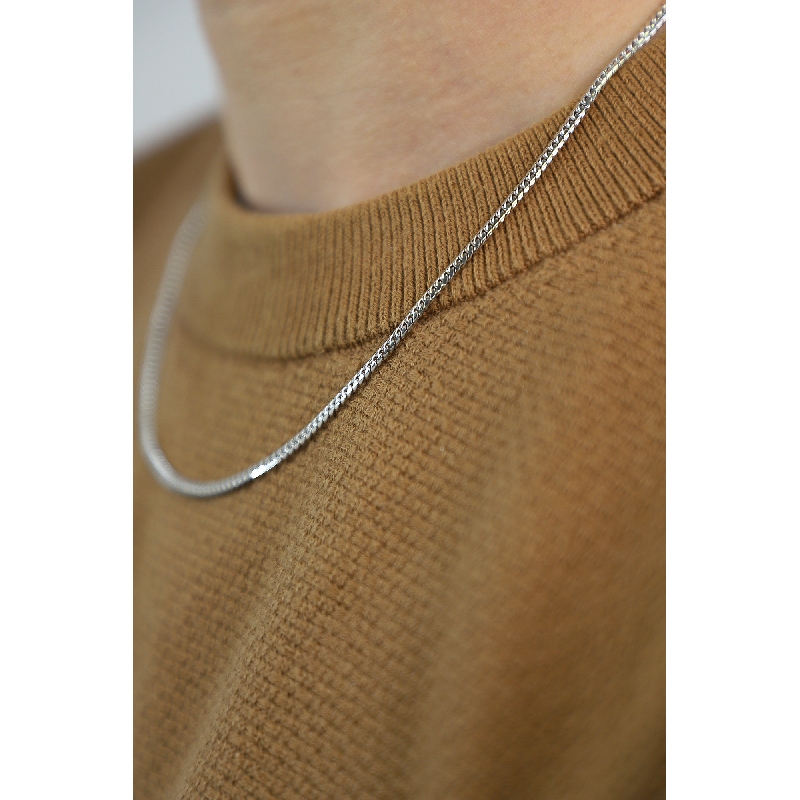 Weißgold Herren Panzerkette, 50 cm