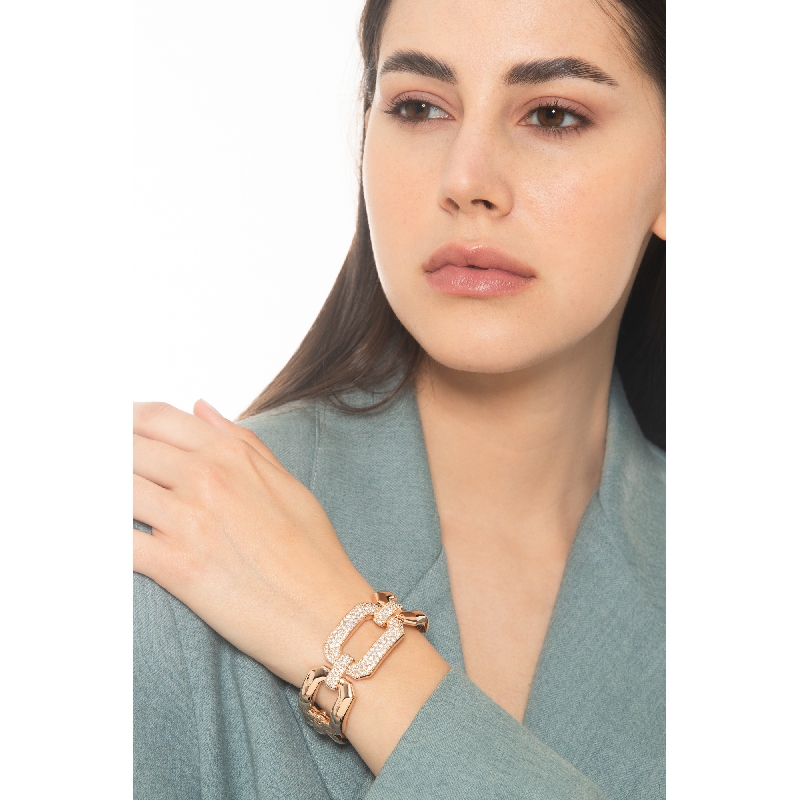 Armreif aus Roségold 18K mit Diamanten