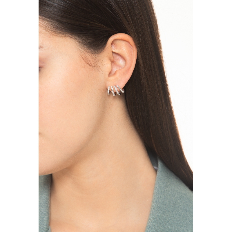 750er Weißgold Ohrringe mit Diamanten