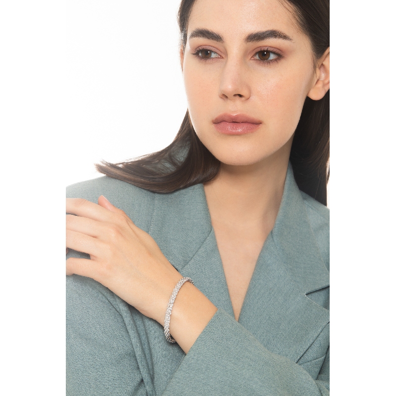 Weißgold 750 Armreif mit Diamanten 