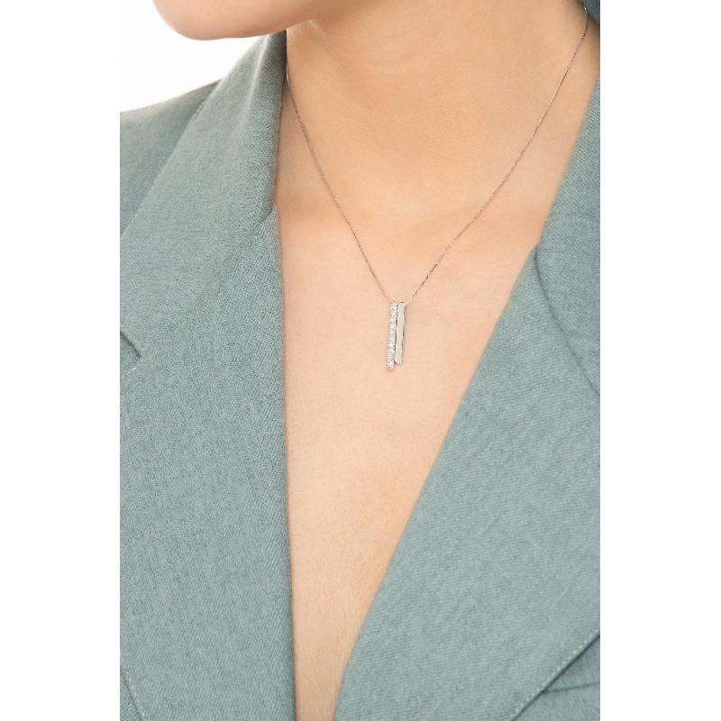 Moderne Kette mit Diamanten Weißgold 18K